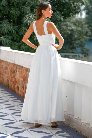 Ruffle Cross V-neck Bridesmaid Dress
